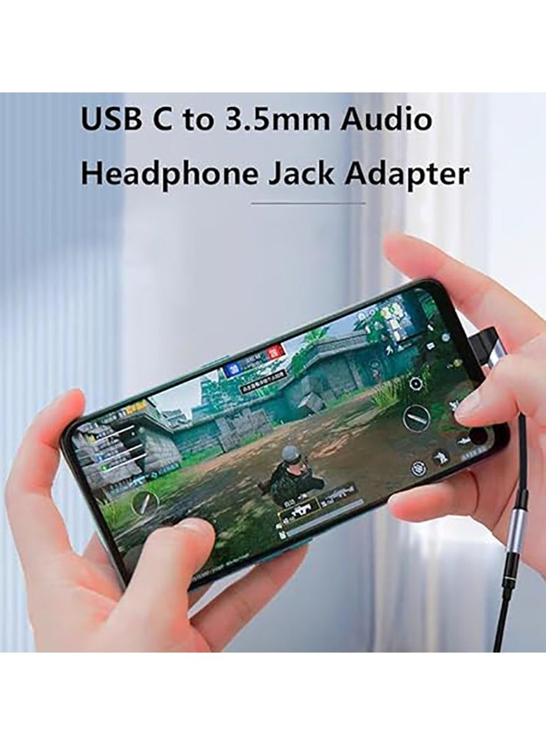 USB C to 3.5mm Audio Headphone Jack Adapter 90 Degree, for iPhone 16/16 Pro/15/Pro Max/Plus, USB C Aux Dongle Cable Cord Compatible with Samsung Galaxy S24 Ultra - Image 4
