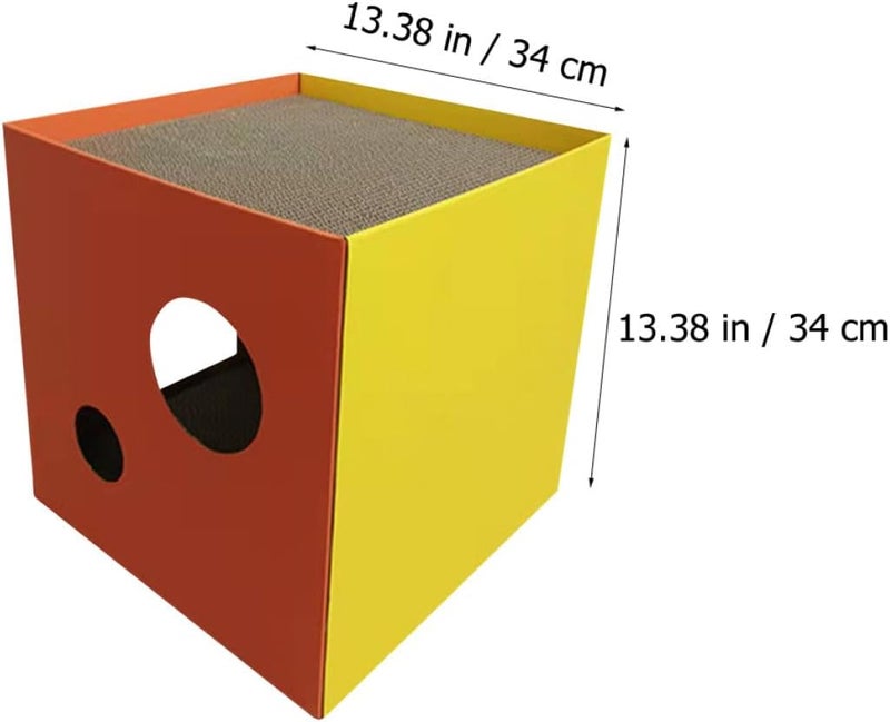 BESTonZON Sisal Cat Scratcher Cube House with Pet Scratching Board 32x32x32cm Indoor Cat Scratch Box for Kittens - Image 2