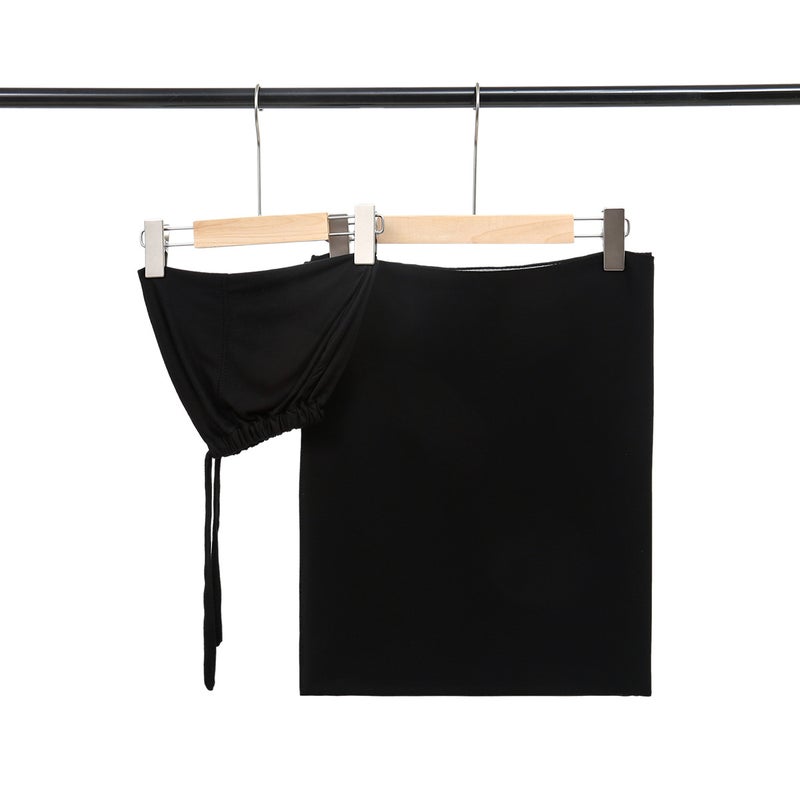 New Selling Chiffon Wrap Headscarf Drawstring Strap Hat Combination Suit Combination - Image 2