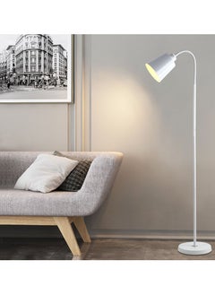 Generic Floor Lamp for Living Room, Modern Standing lamp with Remote Control, Stepless Dimmable 30W Bulb & Beige Lampshade Included, Black Pole Tall Floor Lamp for Bedroom Office  - Image 1