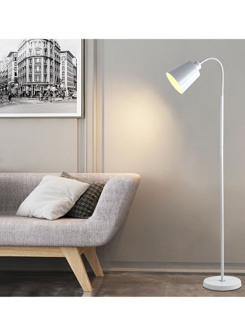 Floor Lamp for Living Room, Modern Standing lamp with Remote Control, Stepless Dimmable 30W Bulb & Beige Lampshade Included, Black Pole Tall Floor Lamp for Bedroom Office