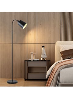 Generic Floor Lamp for Living Room, Modern Standing lamp with Remote Control, Stepless Dimmable 30W Bulb & Beige Lampshade Included, Black Pole Tall Floor Lamp for Bedroom Office  - Image 3