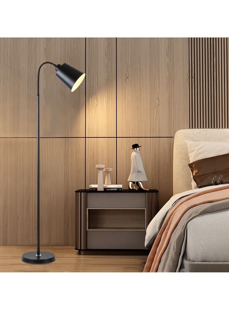 Generic - Floor Lamp for Living Room, Modern Standing lamp with Remote Control, Stepless Dimmable 30W Bulb & Beige Lampshade Included, Black Pole Tall Floor Lamp for Bedroom Office - Image 1
