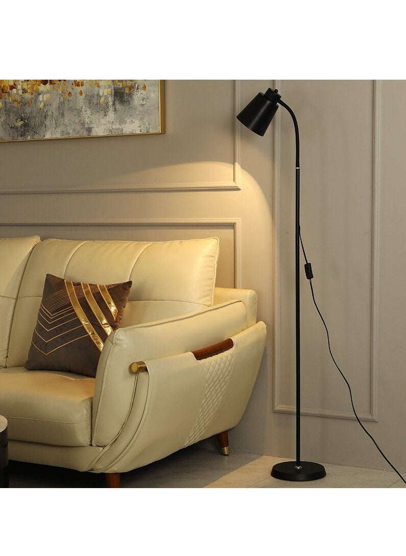 Generic - Floor Lamp for Living Room, Modern Standing lamp with Remote Control, Stepless Dimmable 30W Bulb & Beige Lampshade Included, Black Pole Tall Floor Lamp for Bedroom Office - Image 1