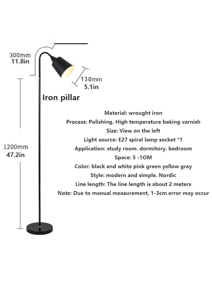 Generic - Floor Lamp for Living Room, Modern Standing lamp with Remote Control, Stepless Dimmable 30W Bulb & Beige Lampshade Included, Black Pole Tall Floor Lamp for Bedroom Office - Image 1