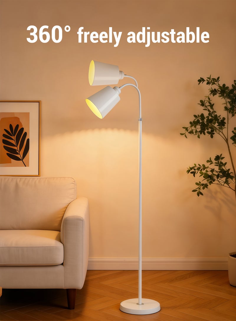 مصباح أرضي قابل للتعتيم بـ 16 لونًا، مصباح أرضي بنمط الشمال الأوروبي بقدرة 30 واط مع مبدل للضوء، مصباح قائم باللون الأبيض، مصباح معلق قابل للتعديل، مصباح قراءة فوق الأريكة، مصباح عمودي عصري لغرفة المعيشة وغرفة النوم، باللون الأبيض - Image 4