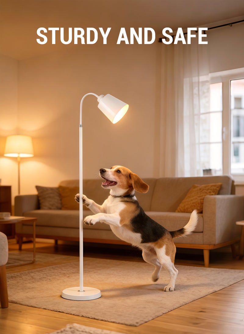 مصباح أرضي قابل للتعتيم بـ 16 لونًا، مصباح أرضي بنمط الشمال الأوروبي بقدرة 30 واط مع مبدل للضوء، مصباح قائم باللون الأبيض، مصباح معلق قابل للتعديل، مصباح قراءة فوق الأريكة، مصباح عمودي عصري لغرفة المعيشة وغرفة النوم، باللون الأبيض - Image 3