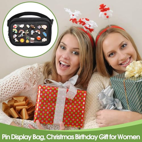 PainZieteg Pin Bag Fanny Pack, Ita Bag Storage Pins Crossbody Belt Bags for Women Girls Gifts, Black Display Bags for Sports Memorial Travel Brooches(No Pins Included) - Image 5