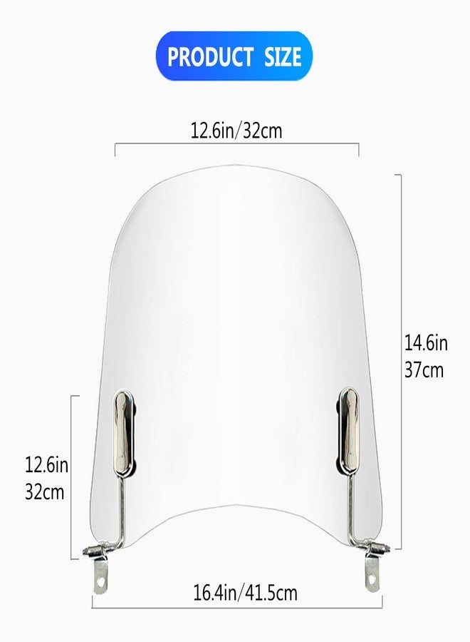 Mokuo Univeral Motorcycle Windscreen 17.2" x 16.5" Large Size Wind Splitter Wind Deflector Fit for Honda PCX150 Yamaha Zuma Scooter Chinese Mopeds Windshields - Image 3