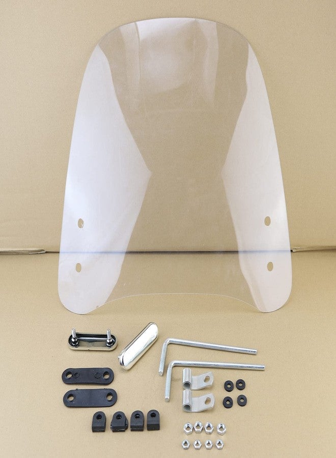 Mokuo Univeral Motorcycle Windscreen 17.2" x 16.5" Large Size Wind Splitter Wind Deflector Fit for Honda PCX150 Yamaha Zuma Scooter Chinese Mopeds Windshields - Image 4