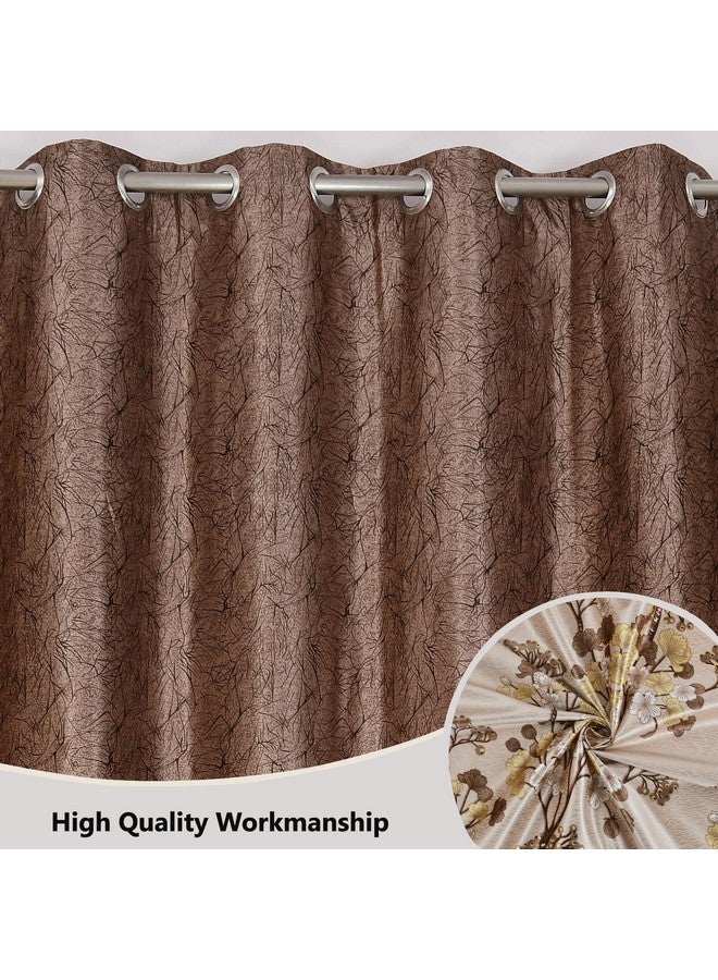 FRESH FROM LOOM Semi Sheer Curtains for Door 8 Feet Long | Door Window Curtain | Premium Polyester Parda | Latest Modern Parde for Living Room Bedroom | Eyelet Ring (Set of 3 | Coffee) - Image 4