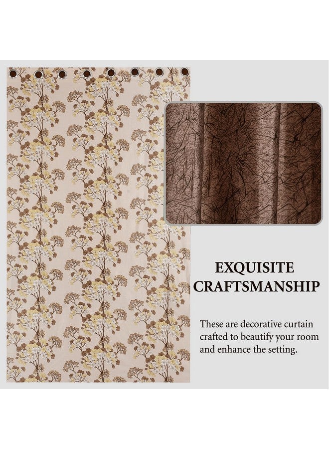 FRESH FROM LOOM Semi Sheer Curtains for Door 8 Feet Long | Door Window Curtain | Premium Polyester Parda | Latest Modern Parde for Living Room Bedroom | Eyelet Ring (Set of 3 | Coffee) - Image 2