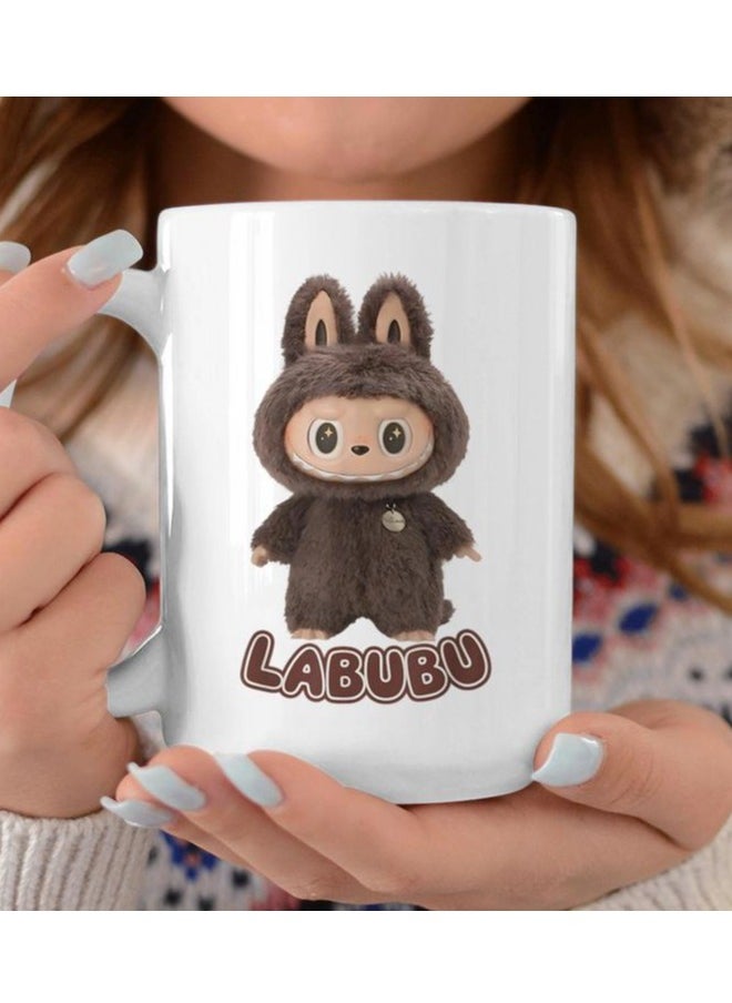 LOUD UNIVERSE Labubu Printed Coffee Ceramic White Mug 