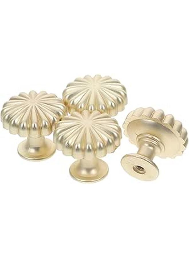 Antique Brass Pumpkin Cabinet Knobs 4 Pack Vintage Drawer Handles For Kitchen Wardrobe - Image 1