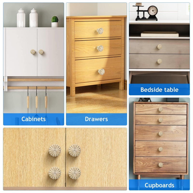 Antique Brass Pumpkin Cabinet Knobs 4 Pack Vintage Drawer Handles For Kitchen Wardrobe - Image 4