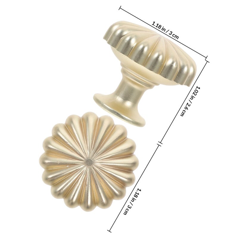 Antique Brass Pumpkin Cabinet Knobs 4 Pack Vintage Drawer Handles For Kitchen Wardrobe - Image 3