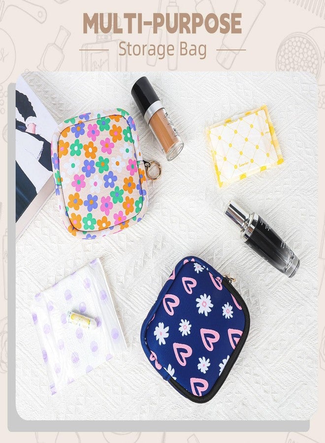 Playexen Period Bag for Teen Girls, Neoprene Cute Sanitary Napkin Storage Bag, Menstrual Pad Pouch Tampon Holder (Hearts - Image 4