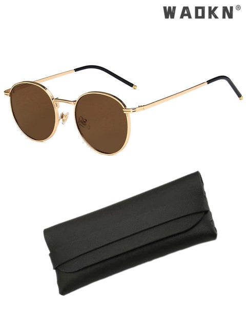 نظارات شمسية هيبي دائرية مستقطبة للنساء، نظارات شمسية صغيرة دائرية كلاسيكية عتيقة بإطار معدني حماية من الأشعة فوق البنفسجية 400، نظارات شمسية عصرية مضادة للتوهج للقيادة وصيد الأسماك والسفر