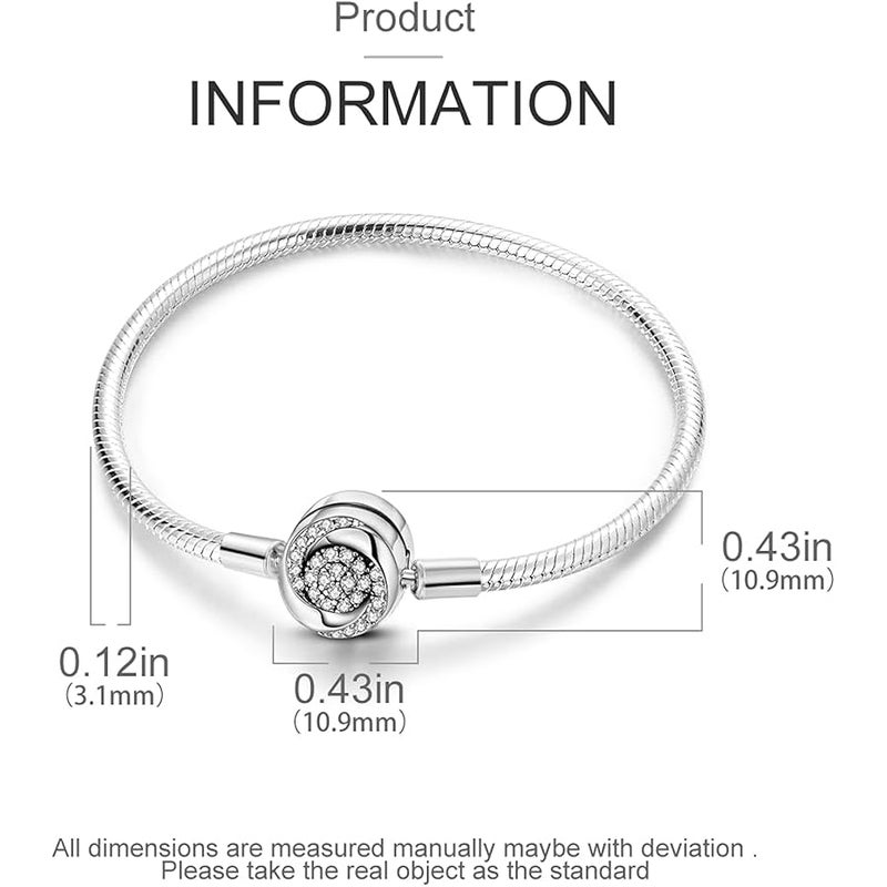 NARMO 925 Sterling Silver Bracelets for Women Love Heart Bracelets Butterfly Snake Bracelets fit Pandora Charm Beads Various Snake Charm Bracelets Size 6.7in-7.9in - Image 4