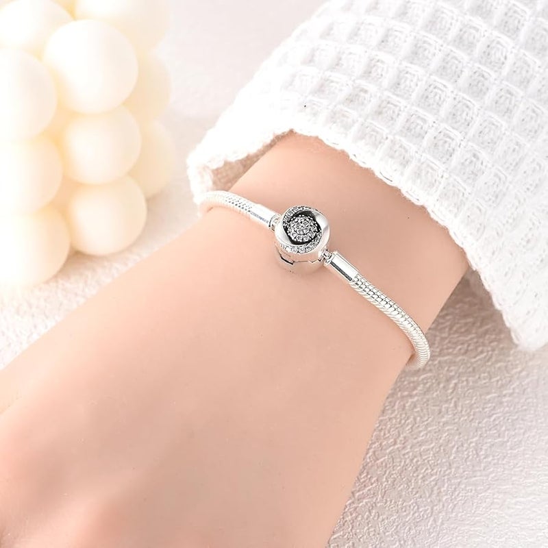 NARMO 925 Sterling Silver Bracelets for Women Love Heart Bracelets Butterfly Snake Bracelets fit Pandora Charm Beads Various Snake Charm Bracelets Size 6.7in-7.9in - Image 5