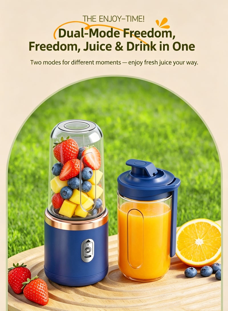 VENTRA Dual‑Cup Portable Blender, 6‑Blade Rechargeable Mini Juicer - Image 3