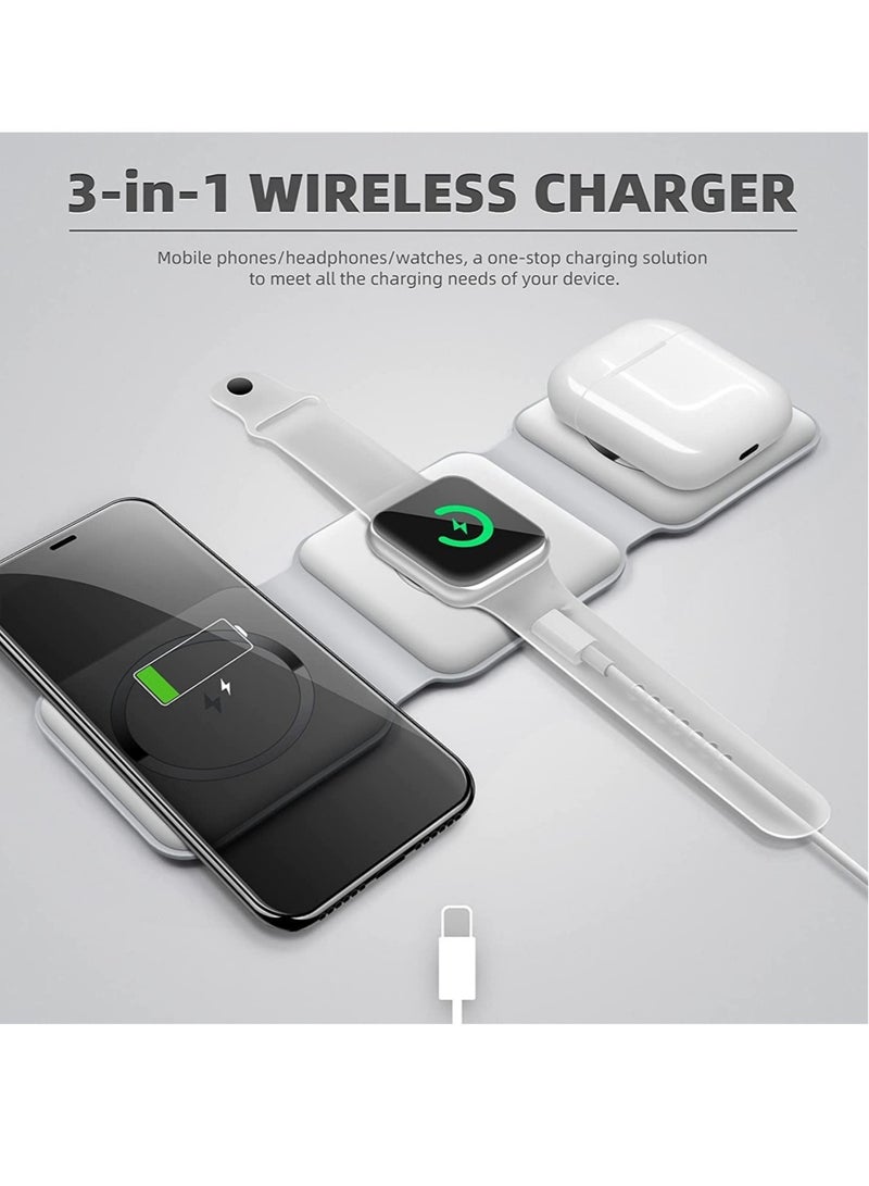 ELTRAZONE Wireless Charging, 3 in 1 Wireless Charger,Wireless Magnetic Fast Charging Foldable Dock station Charger for iPhone 13/12/11/8/Pro/Max,for iWatch,forAirPods 3/2/Pro and for Samsung  - Image 3