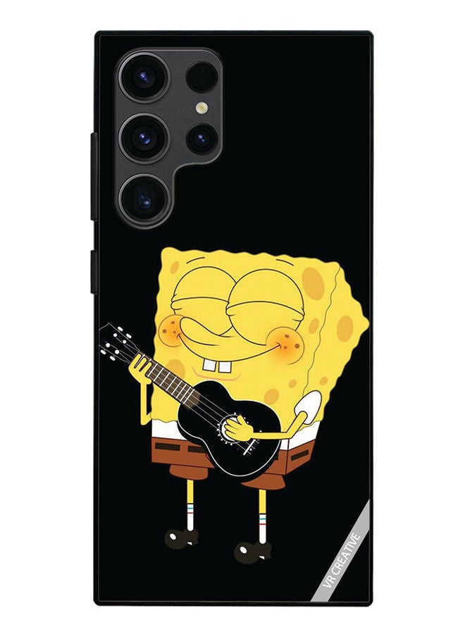 VR CREATIVE Protective Case Cover For Samsung Galaxy S23 Ultra 5G Spongebob With Guitar Design Multicolour  - Image 1