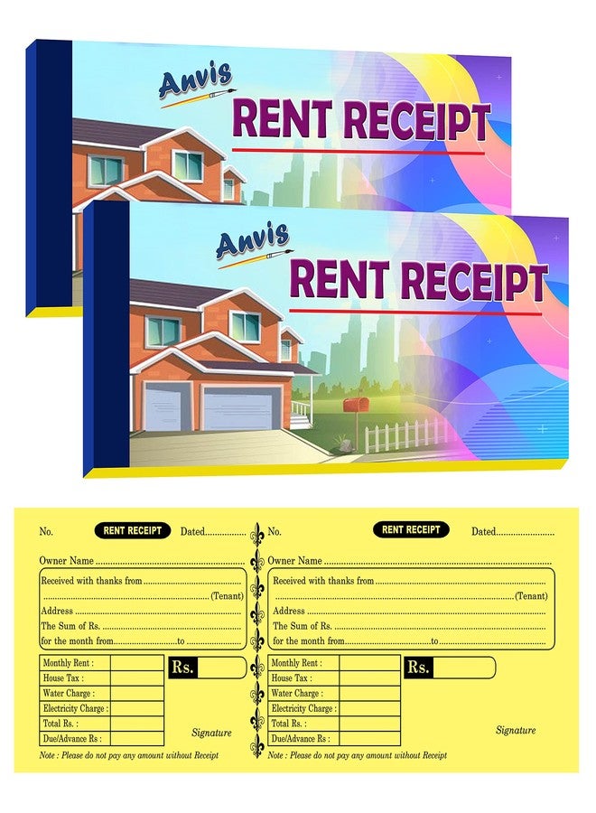 Anvis Rent Receipt Book 28.5 × 11 Cm 50 Sheets (Pack Of 2) - Image 2