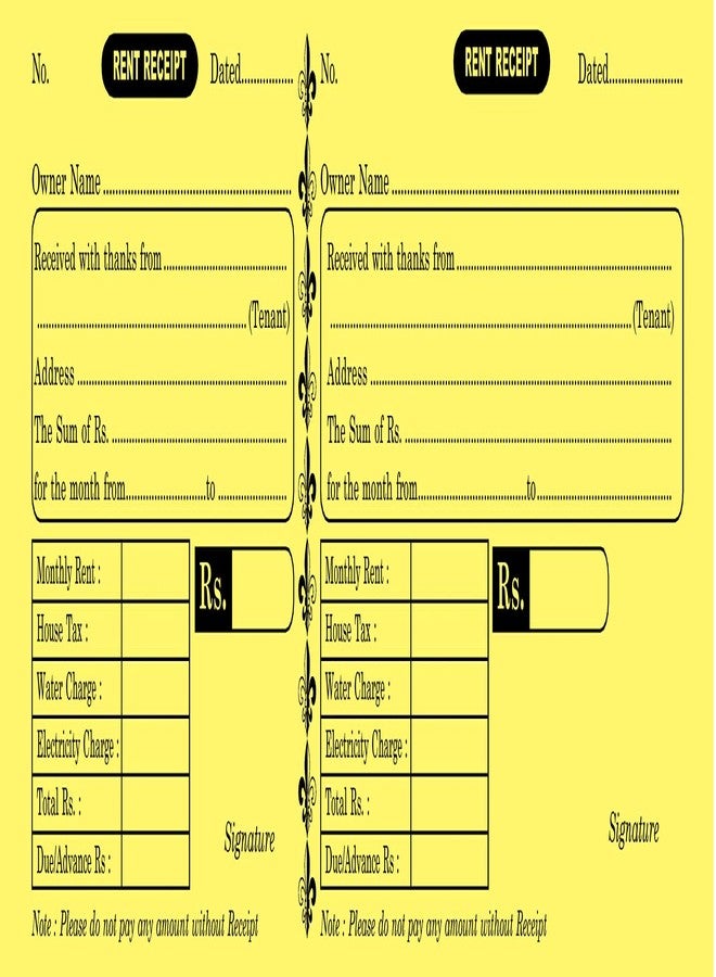 Anvis Rent Receipt Book 28.5 × 11 Cm 50 Sheets (Pack Of 2) - Image 3