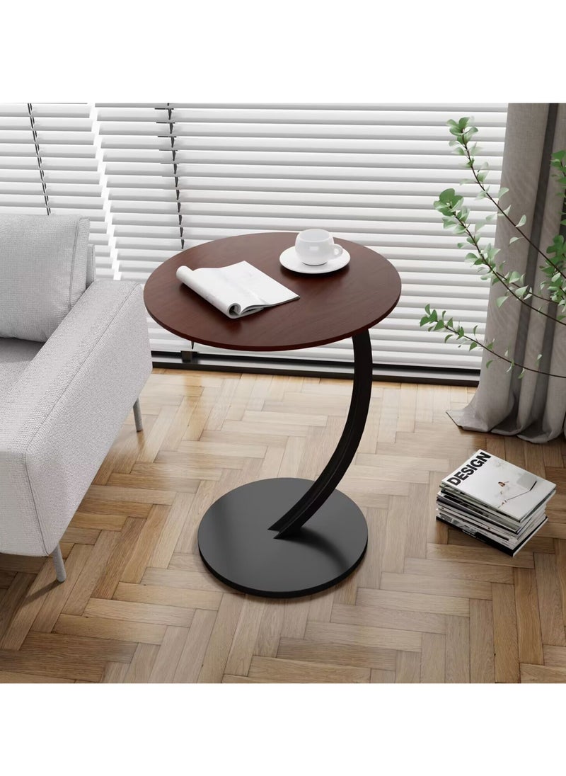 Living Room Sofa Side Table Simple Coffee Table C-Shaped Round Table & End Table 40*40*62CM