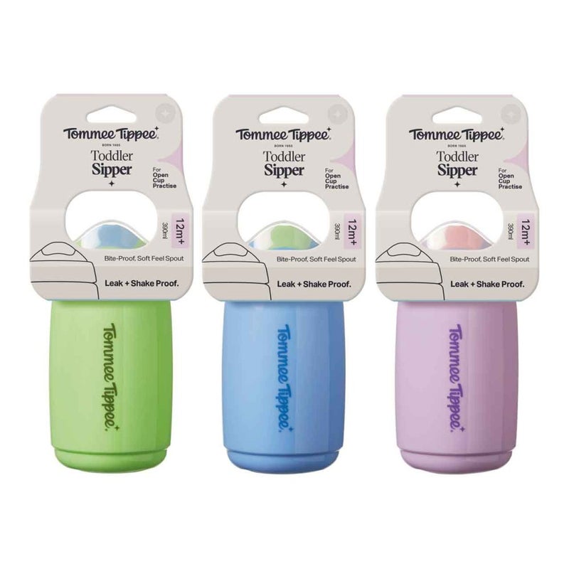 tommee tippee Sippee Trainer Cup Sippy Bottle For Toddlers, Leakproof 390ml, 12M+  - Assorted - Image 2