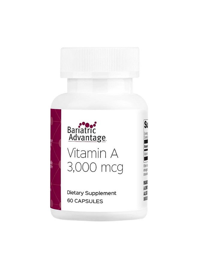 Bariatric Advantage Vitamin A 3,000 mcg - for Bariatric Surgery Patients - Easy-Digest Mini Capsules - Vitamin A Supplements - Eye Health Support* - 60 Count - Image 1