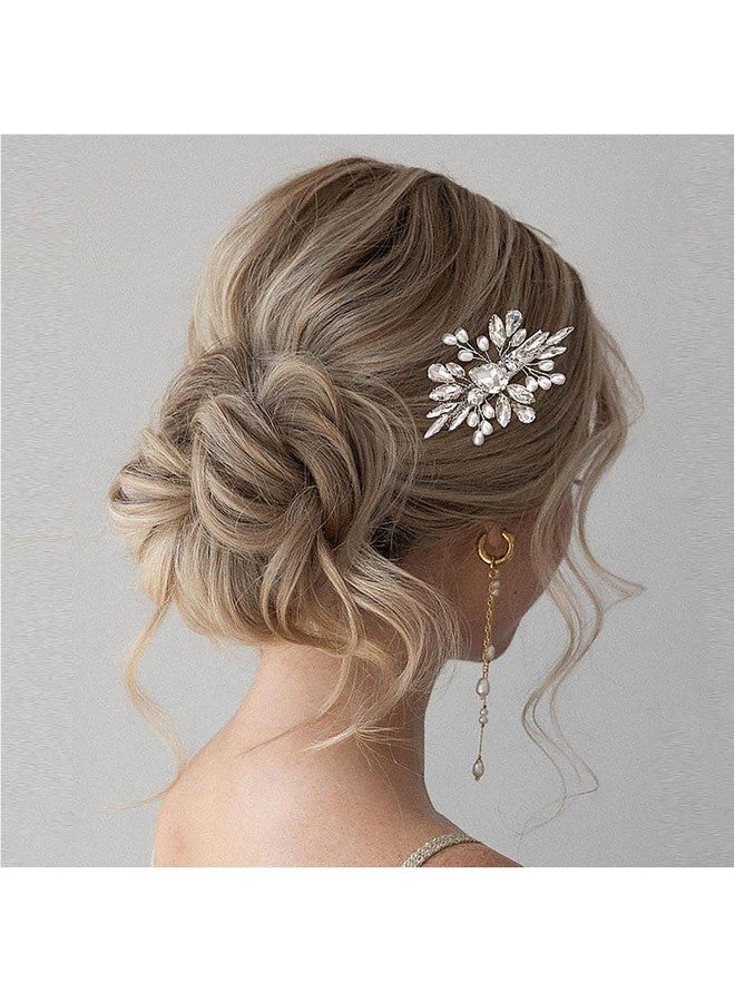 JONKY Wedding Crystal Hair Clips Silver Bridal Hair Clip Sparkly Rhinestone Barrettes Bride Pearl Hair Accessories For Women And Girls - Image 3