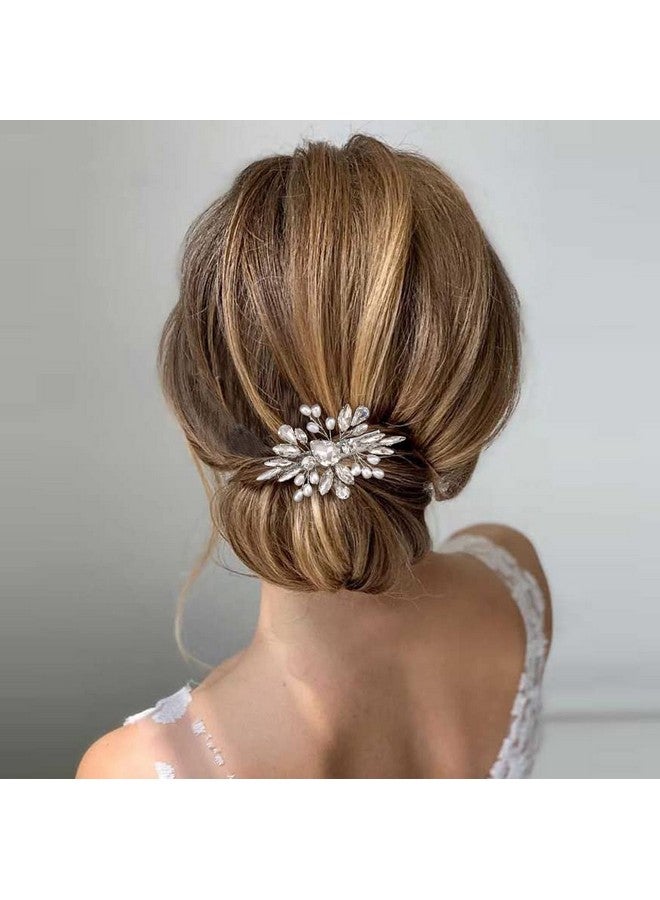 JONKY Wedding Crystal Hair Clips Silver Bridal Hair Clip Sparkly Rhinestone Barrettes Bride Pearl Hair Accessories For Women And Girls - Image 5
