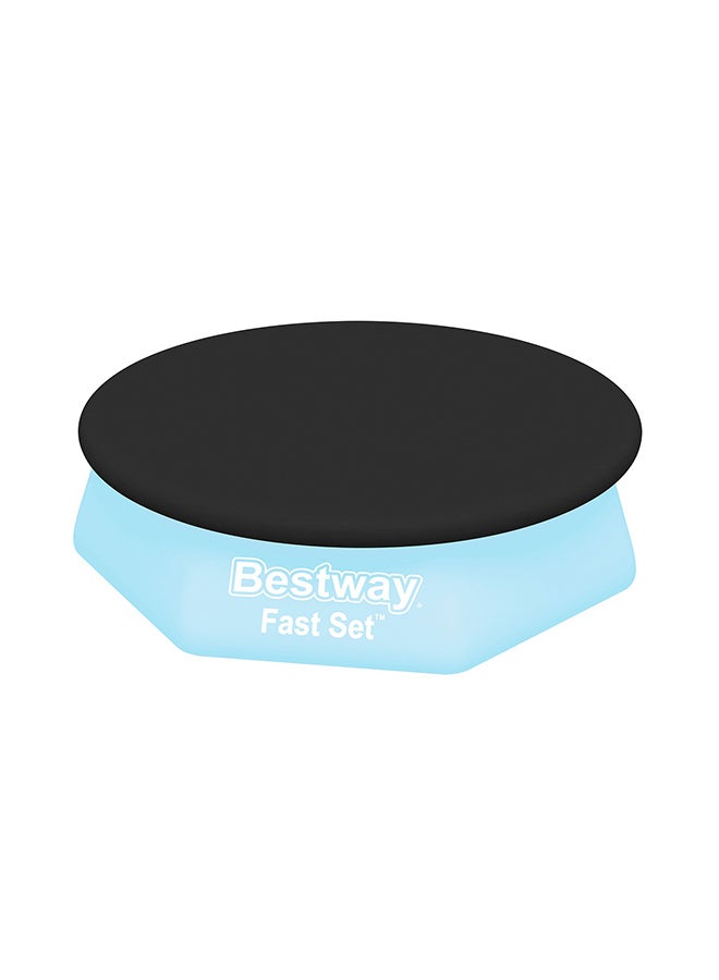 Bestway غطاء مسبح دائري بقطر 8 أقدام للمسابح فوق الأرض، قماش واقي متين للمسابح سريعة التركيب بقطر 2.44م، غطاء لحماية من الحطام، مادة مقاومة للعوامل الجوية، تركيب سهل وآمن - Image 1