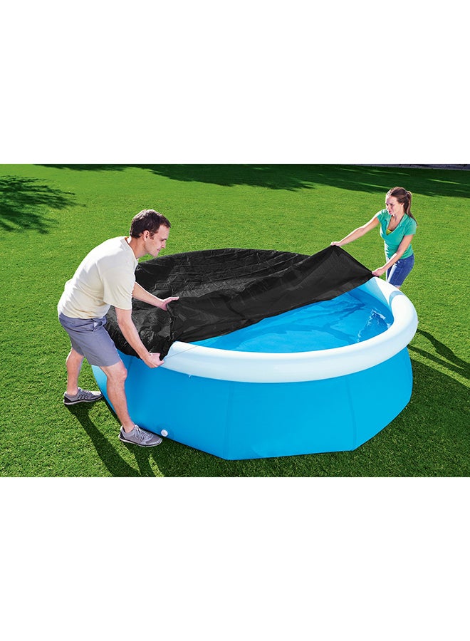 Bestway غطاء مسبح دائري بقطر 8 أقدام للمسابح فوق الأرض، قماش واقي متين للمسابح سريعة التركيب بقطر 2.44م، غطاء لحماية من الحطام، مادة مقاومة للعوامل الجوية، تركيب سهل وآمن - Image 2