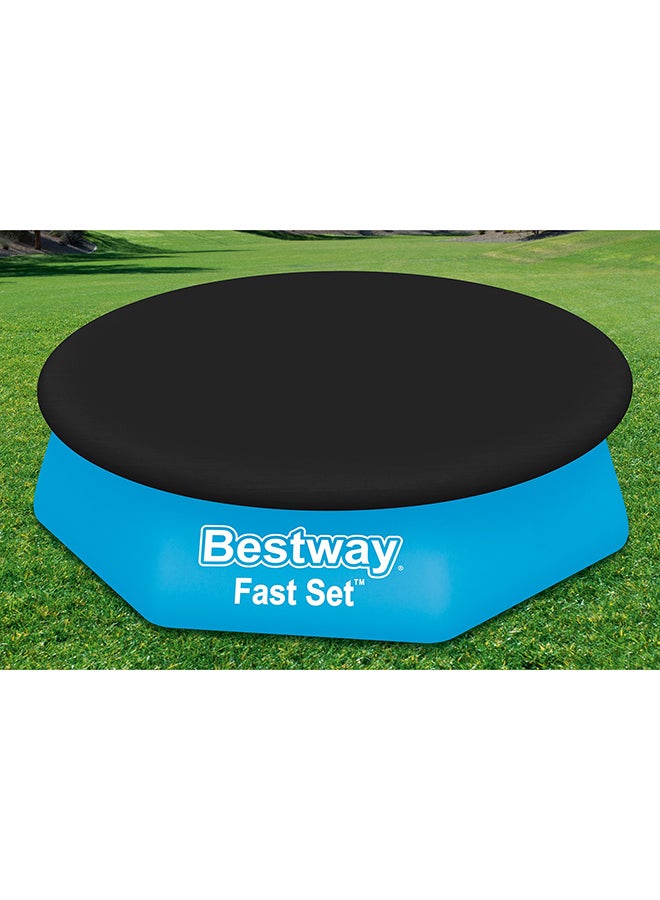 Bestway غطاء مسبح دائري بقطر 8 أقدام للمسابح فوق الأرض، قماش واقي متين للمسابح سريعة التركيب بقطر 2.44م، غطاء لحماية من الحطام، مادة مقاومة للعوامل الجوية، تركيب سهل وآمن - Image 3