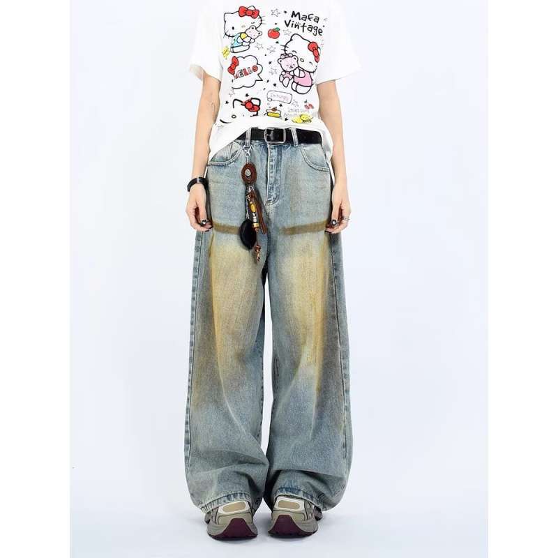 Unisex Classic Denim Jeans Loose Fit Daily Outdoor Wear - Image 3