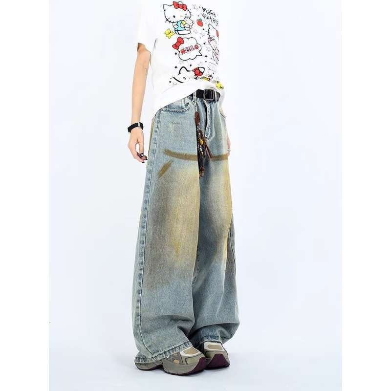 Unisex Classic Denim Jeans Loose Fit Daily Outdoor Wear - Image 4