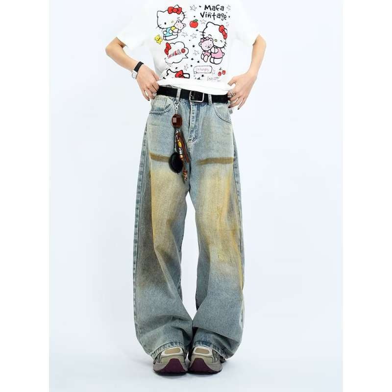 Unisex Classic Denim Jeans Loose Fit Daily Outdoor Wear - Image 1