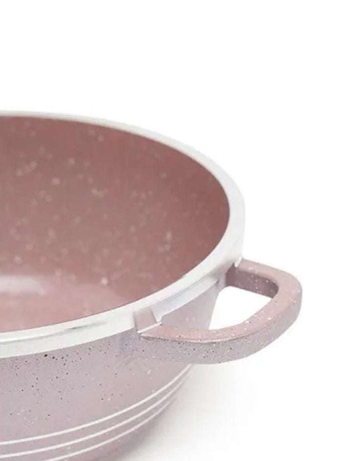 DESSINI Non Stick Ceramic Coated Cooking Pot With Glass Lid Purple 36cm  - Image 4