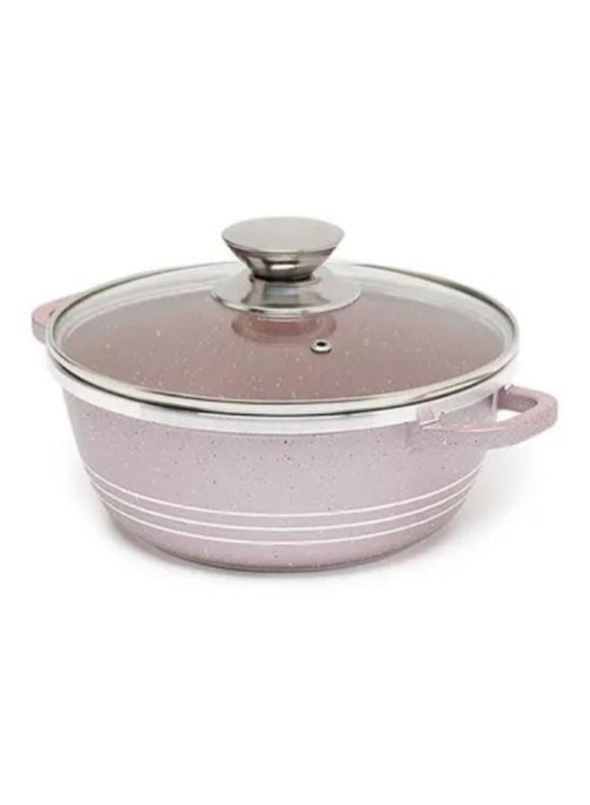 DESSINI Non Stick Ceramic Coated Cooking Pot With Glass Lid Purple 36cm  - Image 2