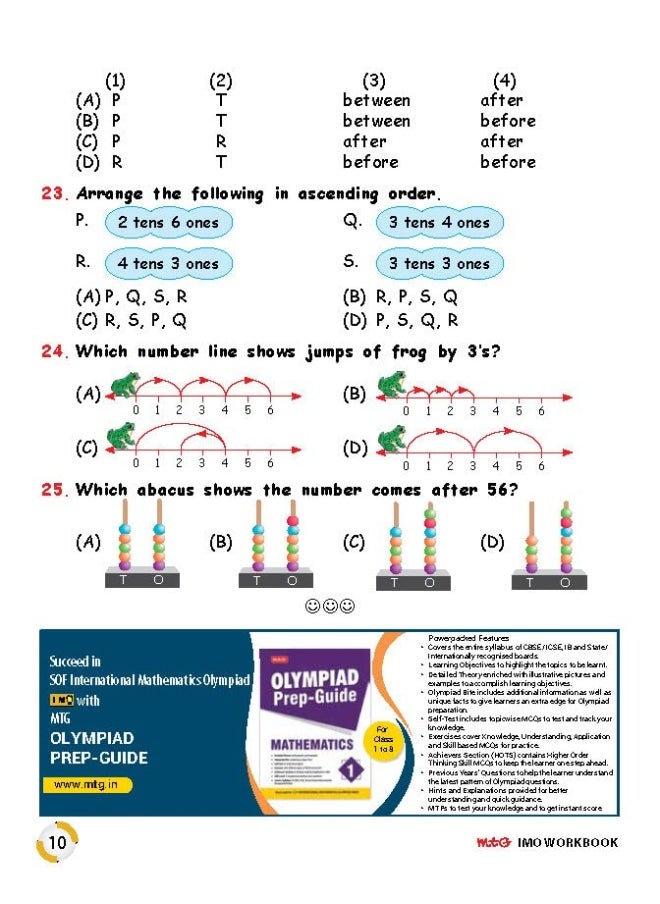 International Mathematics Olympiad (IMO) Work Book for Class 1 - MCQs, Previous Years Solved Paper and Achievers Section - Olympiad Books For 2022-2023 Exam  - Image 5