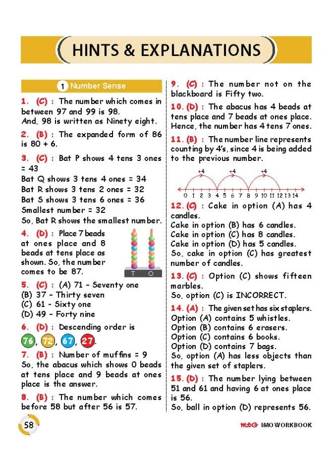 International Mathematics Olympiad (IMO) Work Book for Class 1 - MCQs, Previous Years Solved Paper and Achievers Section - Olympiad Books For 2022-2023 Exam  - Image 4