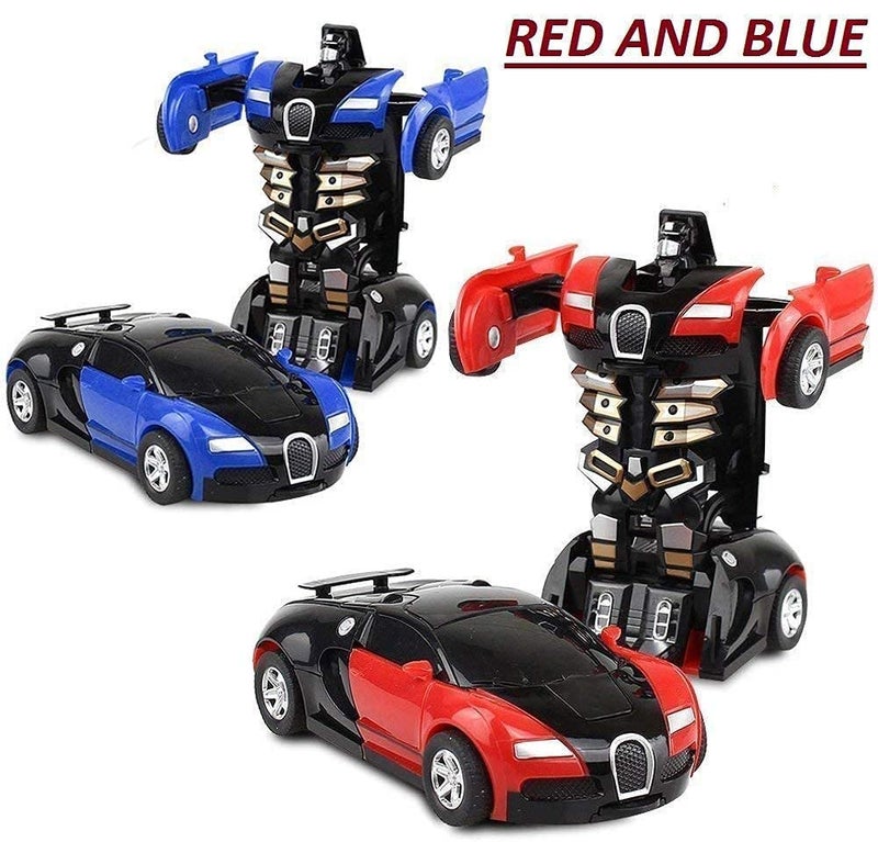 Tec Tavakkal Plastic Battery Operated Converting Car to Robot, Robot to Car Automatically, Robot Toy, with Light and Sound for Kids Indoor and Outdoor 3 Year, Pack of 1 (Blue) - Image 2