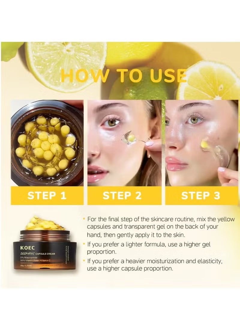 KOEC Deep Vitac Capsule Cream with Vitamin C, Niacinamide | Hydrating Moisturizer - Image 5