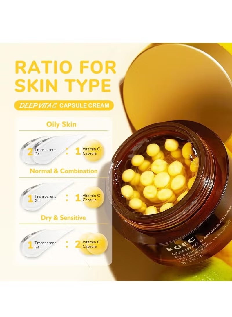 KOEC Deep Vitac Capsule Cream with Vitamin C, Niacinamide | Hydrating Moisturizer - Image 4