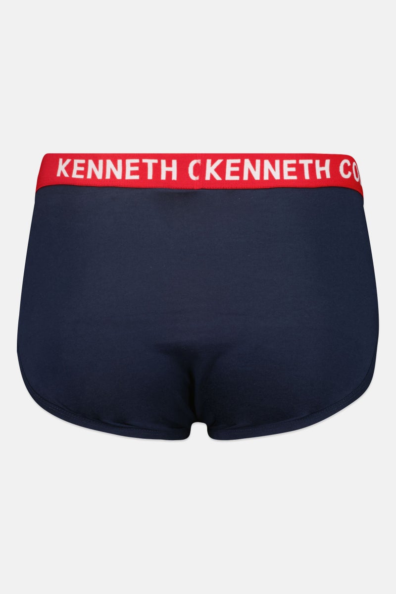 Kenneth Cole Men 2 Packs Brand Logo Brief Set, Navy - Image 3