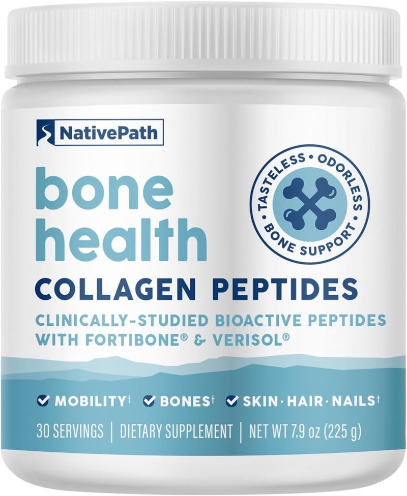NativePath Bone Health Collagen Peptides Type 1  3 with Fortibone and Verisol 79 Ounce 30 Servings - Image 1