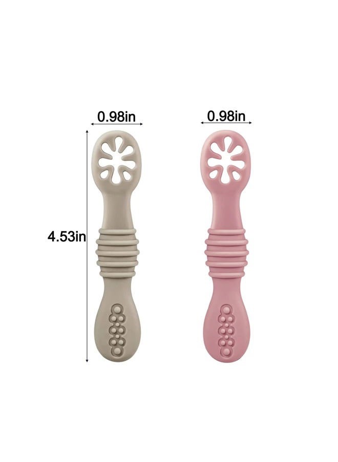 PandaEar 7 Pack Silicone Weaning Spoons - Self Feeding Toddler Spoons for 4-6 Months, Baby Led Weaning - Image 5
